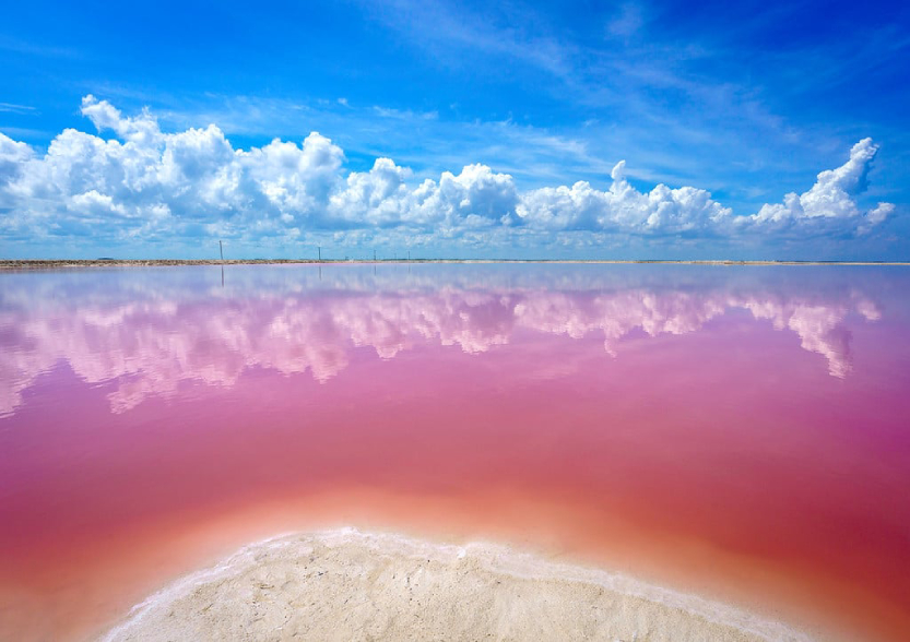 pink beach in cancun